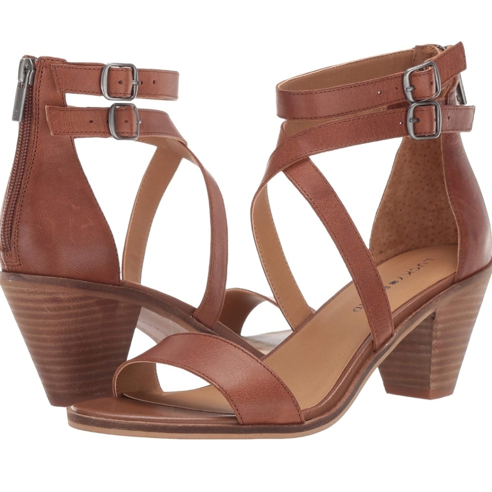 Lucky Brand Womens Ressia Ankle Strap Sandal Heeled